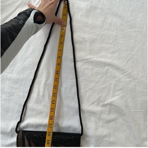 Vintage beaded mini bag, OS, black, red, bronze, gold, multi - Picture 7 of 11